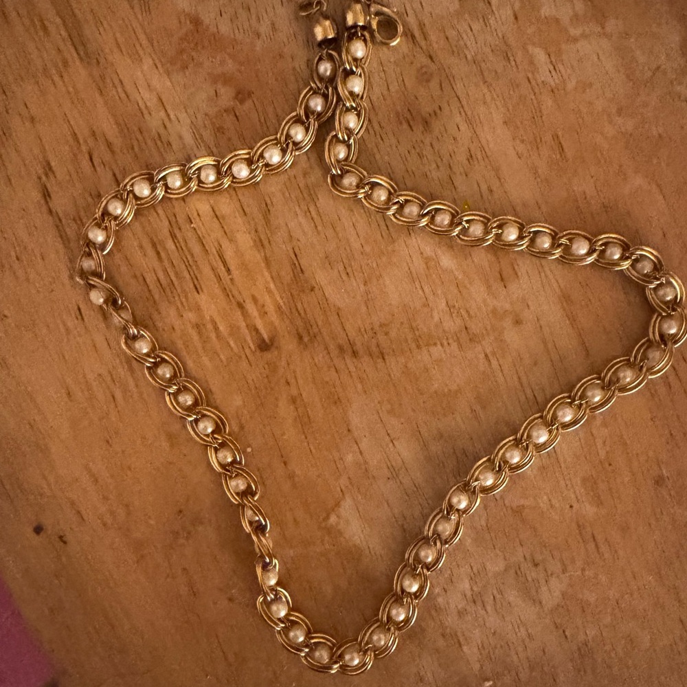 Gold, plated, and pearl like necklace with lobster